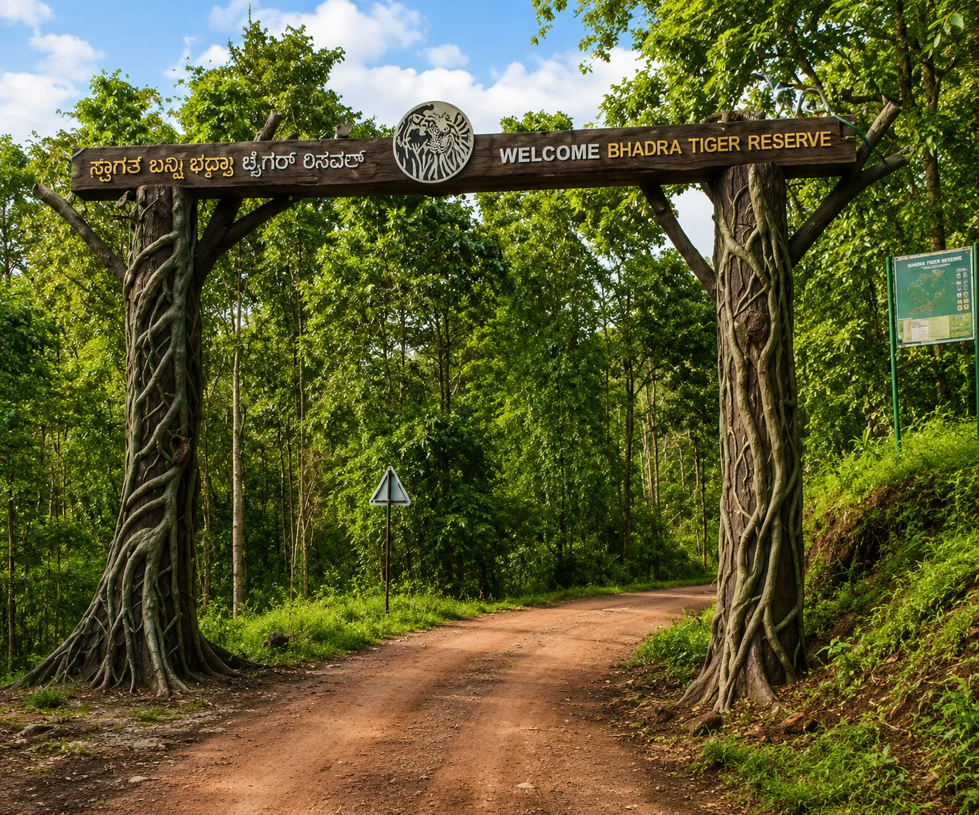 Bhadra Wildlife Sanctuary - tiger reserve and reservoir