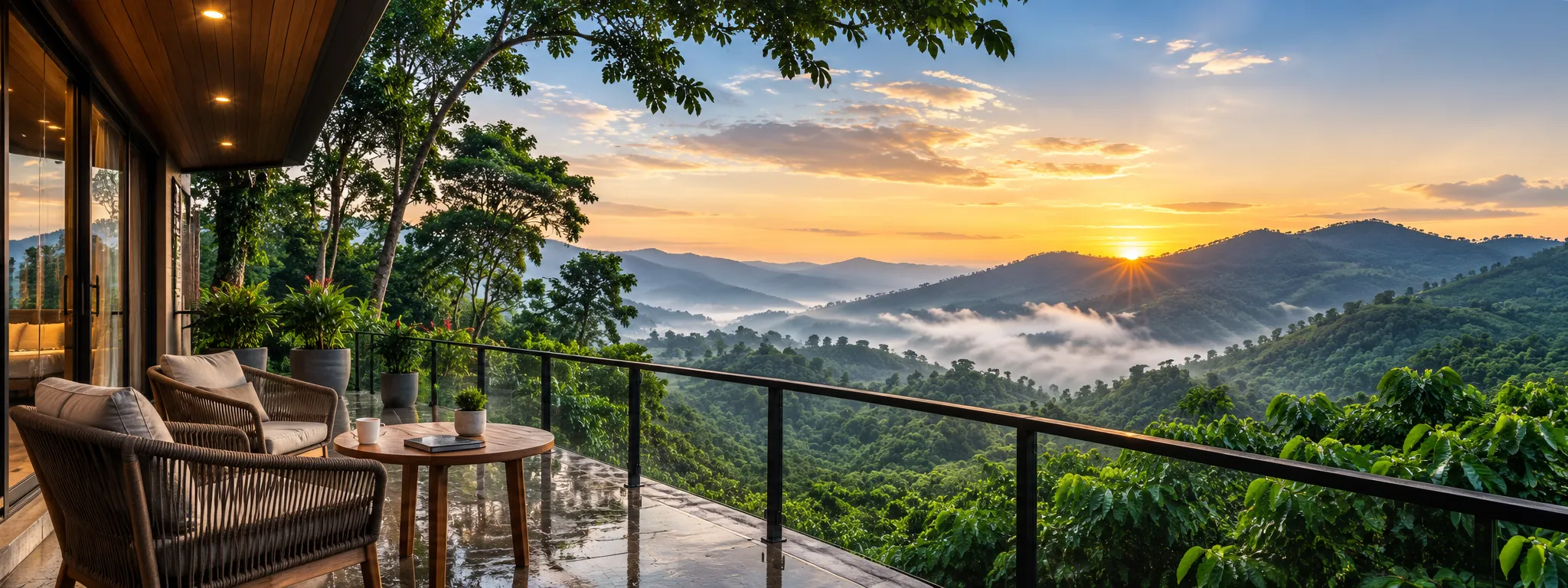 Chikkamagaluru scenic landscape with rolling hills and coffee plantations