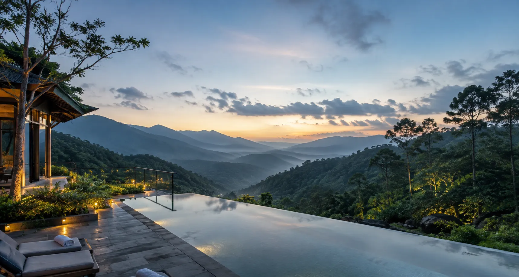 Hyatt Stay footer image - coffee estate and Western Ghats landscape
