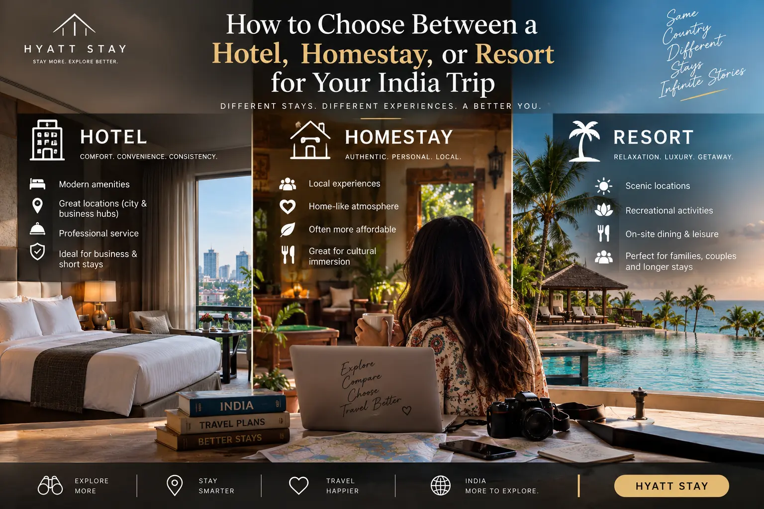 How to Choose Between a Hotel, Homestay, or Resort for Your India Trip - comparison guide