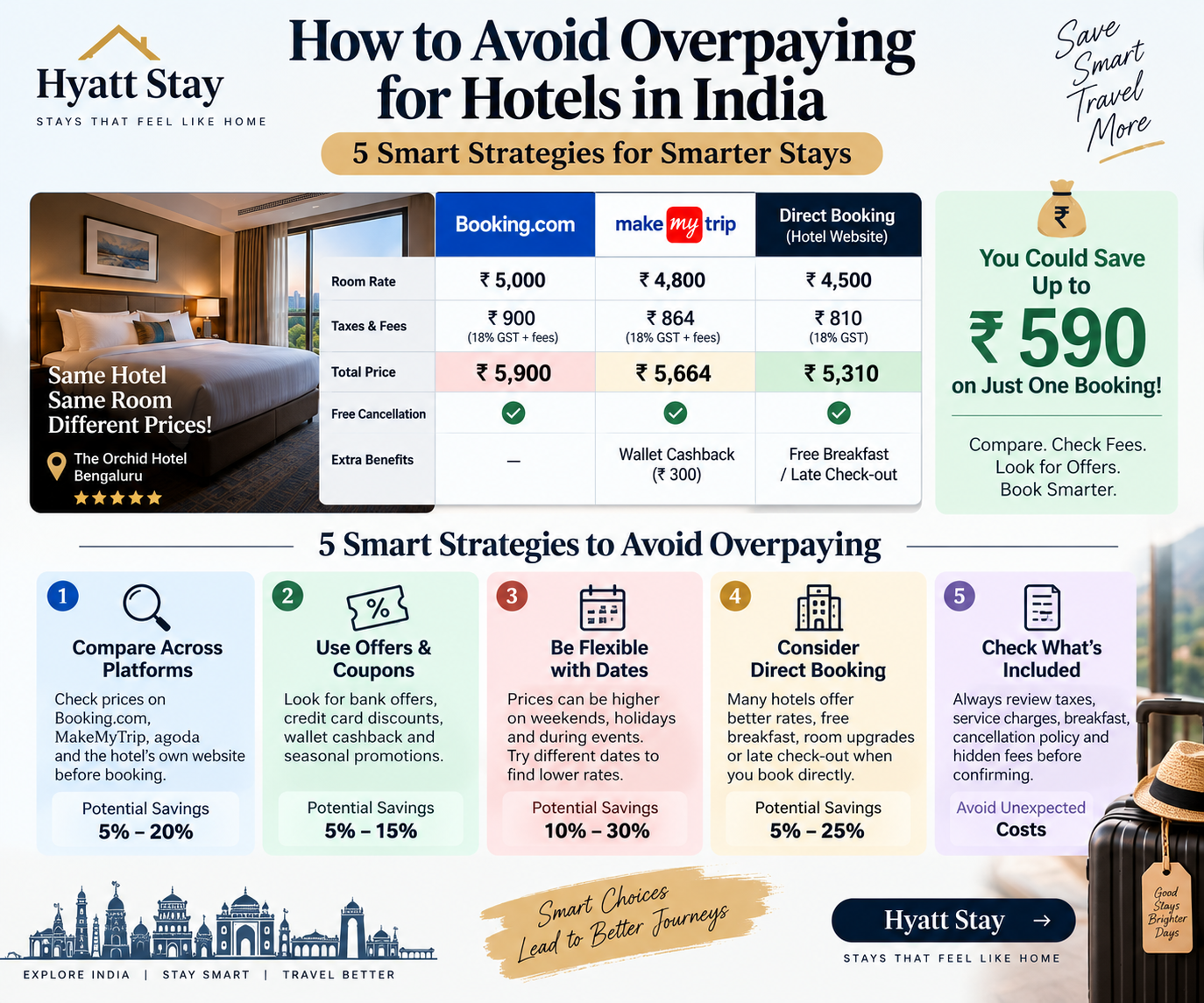 Hotel savings infographic detailed